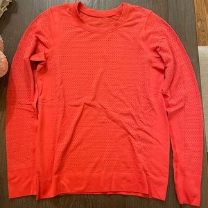 Lululemon Swiftly Tech Long Sleeve Coral/Red Size 6
